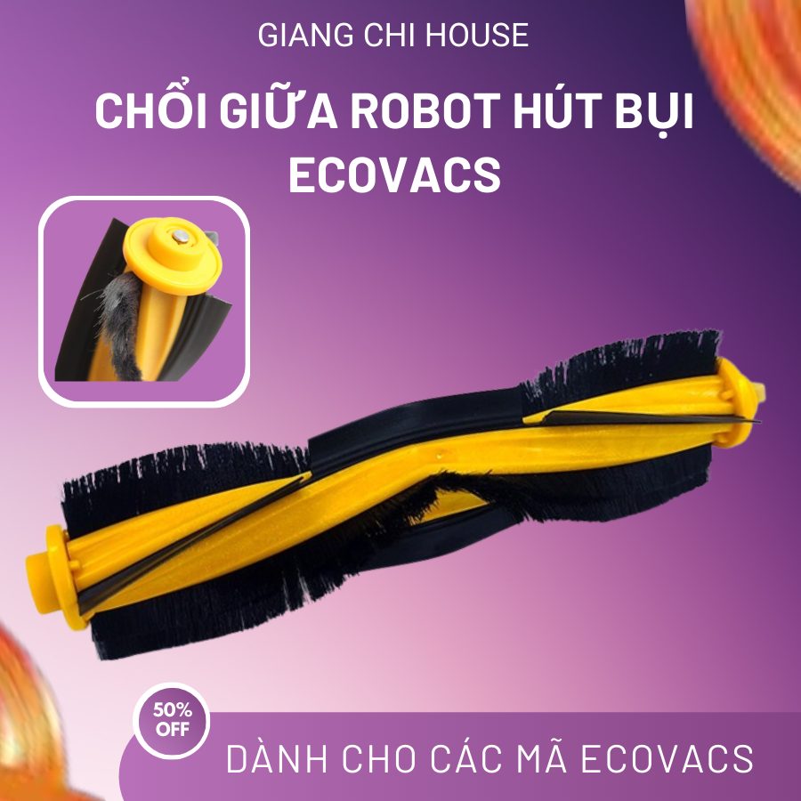 [ PHỤ KIỆN ECOVACS ]Chổi giữa( chổi xoăn), chổi cuốn Robot hút bụi Ecovacs Deebot DT,DD,DJ,DN,DE,N8,T5,T8,T9,DN33,DN55,DT85G,DE55,DJ35,DN520,T5 MAX,T8 AIVI,T9 AIVI, U2, K650