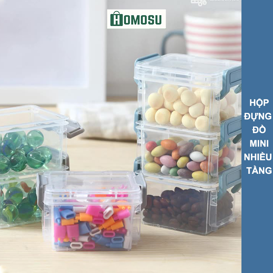 Hộp đựng đồ nhỏ mini, hạt cườm, cúc áo nhiều tầng p011
