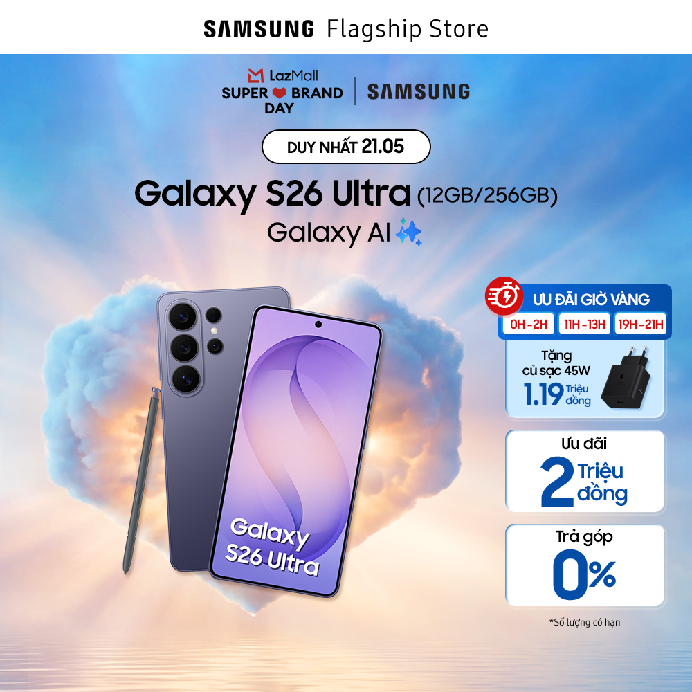 Điện thoại Samsung Galaxy S26 Ultra, 12GB/256GB | 512GB | 1TB, Privacy Display, Chip Snapdragon, Galaxy AI Phone, Camera 200MP, pin 5000mAh
