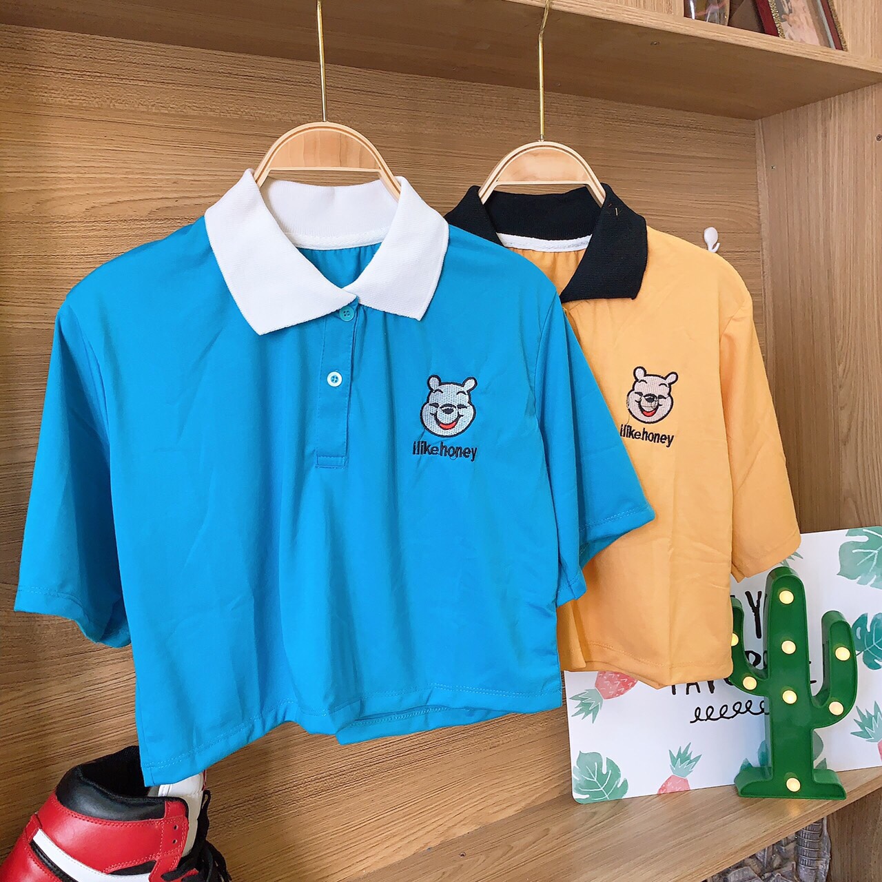 [HCM]Áo croptop áo croptop nữ cổ bẻ gấu pool siêu xinh