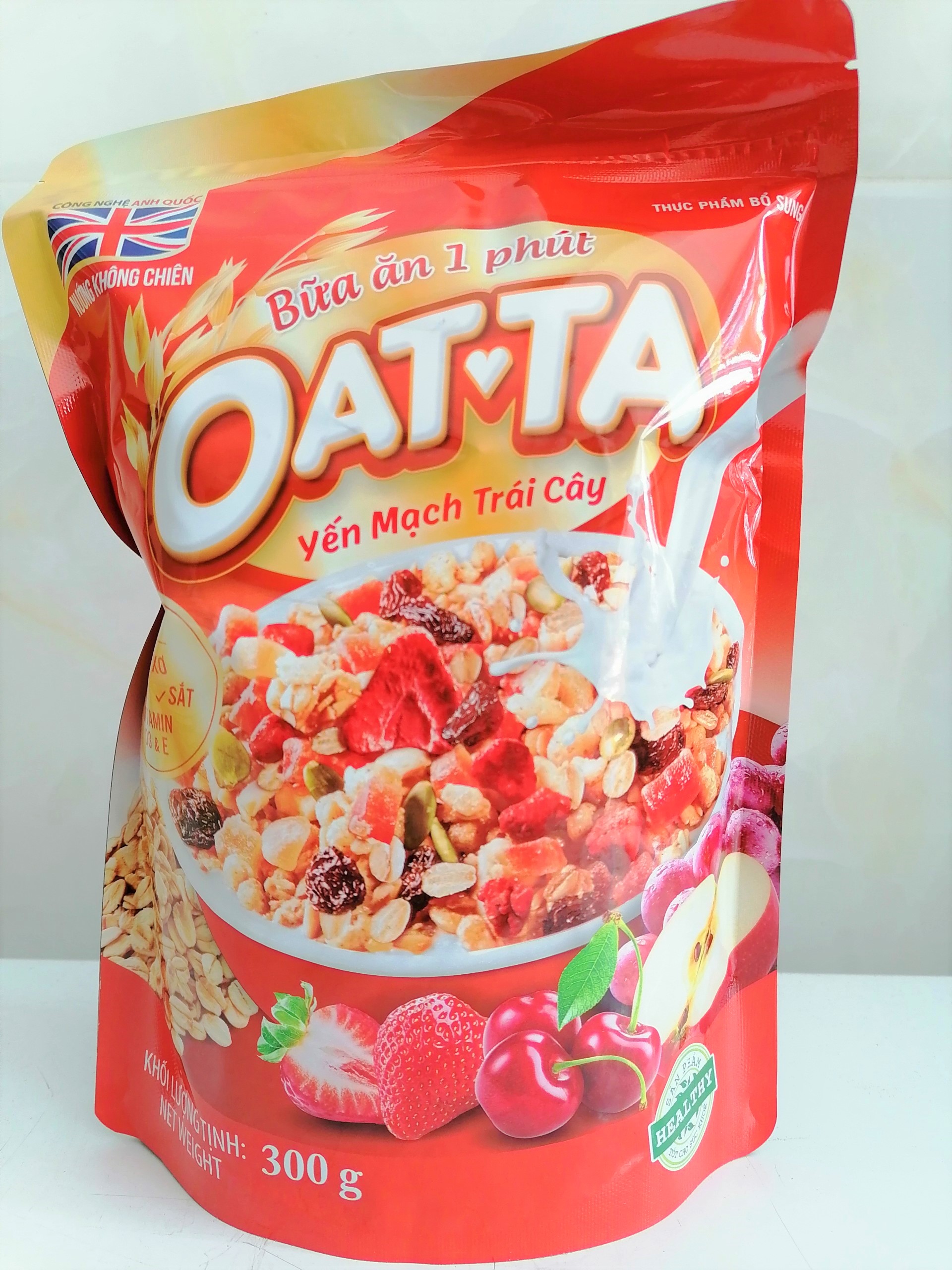 [Túi 300g – ĐỎ] NGŨ CỐC YẾN MẠCH TRÁI CÂY [VN] OATTA Oats & Fruits Cereals