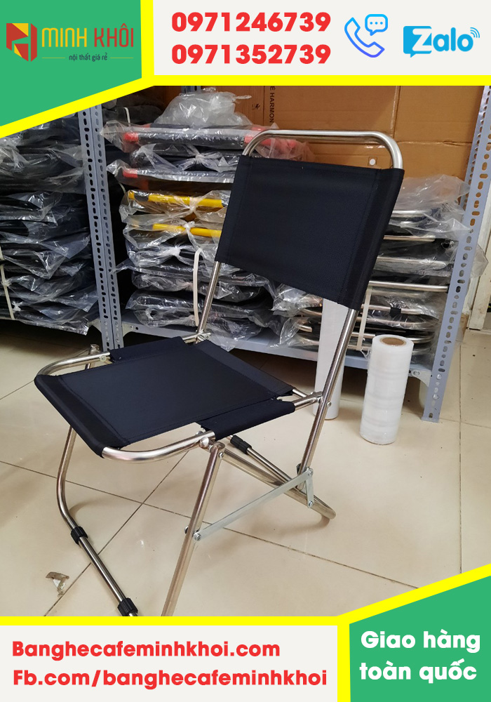 Ghế xếp inox, ghế xếp cafe, câu cá LƯNG THẤP giá rẻ tại xưởng sản xuất