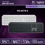 Bàn phím Bluetooth không dây Logitech MX Keys S, Low Profile gõ yên tĩnh chính xác mượt mà, phím có thể lập trình, Đèn nền chiếu sáng thông minh, Bluetooth, sạc cổng USB C, dành cho Mac, Windows, Linux, Chrome