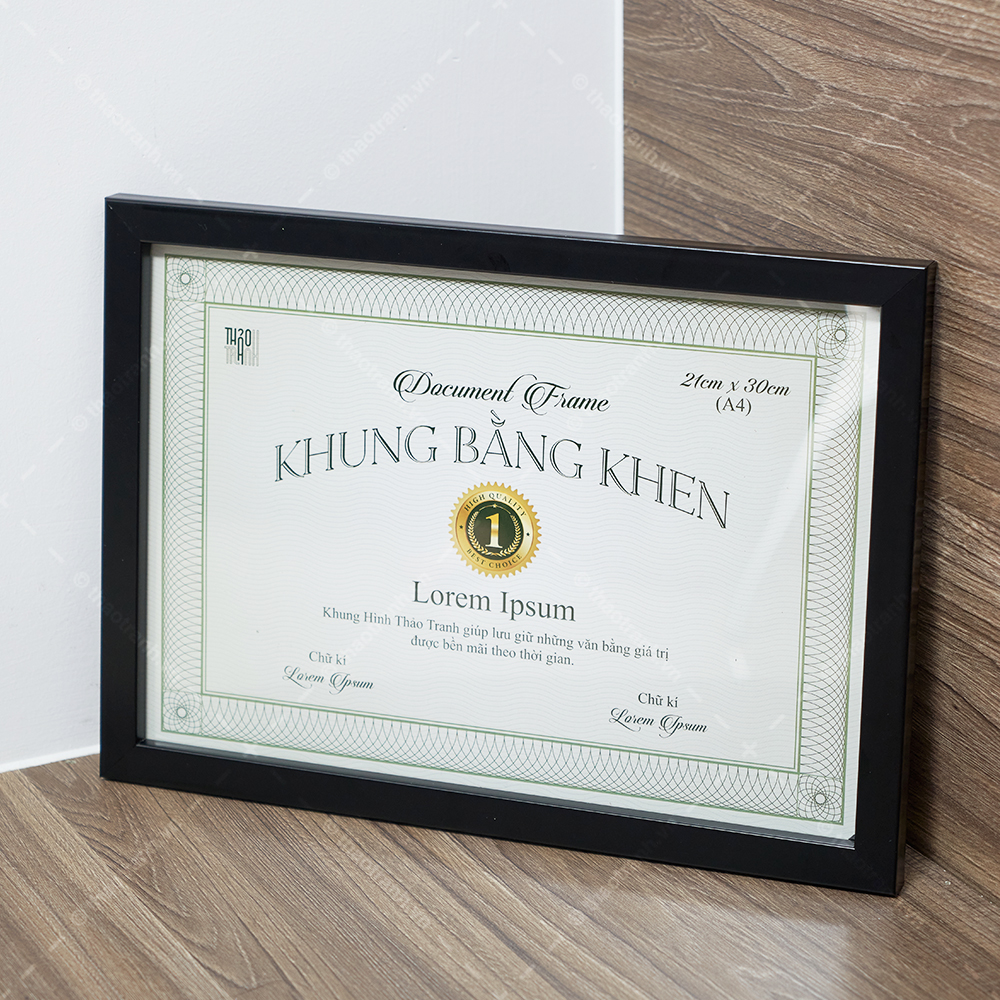 Khung Hình A4 Treo Tường - Khung Ảnh Bằng Khen - mặt Mica trong suốt sang trọng- nhẹ -an toàn