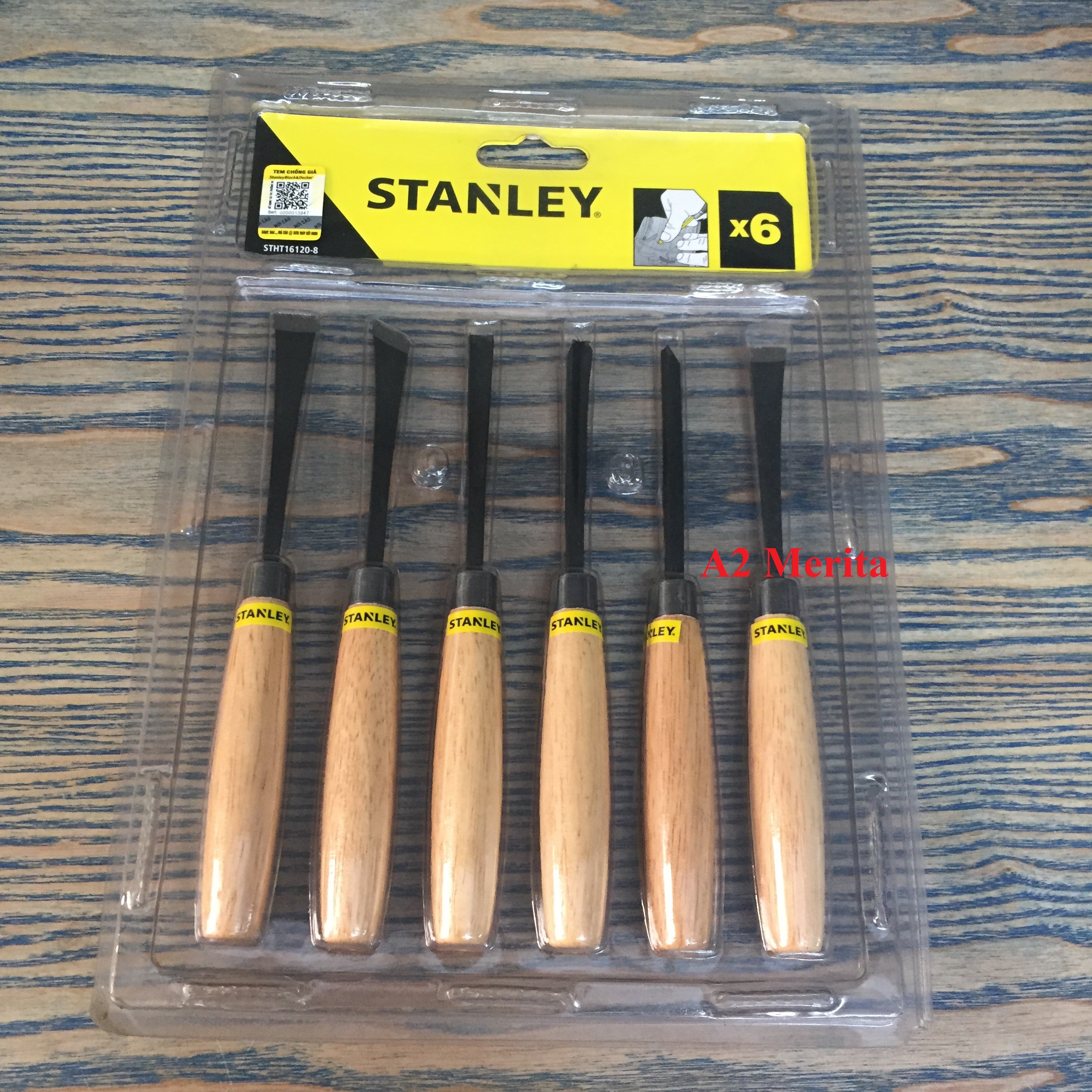 Đục gỗ bộ 6 chi tiết 1/4" stanley stht16120-8