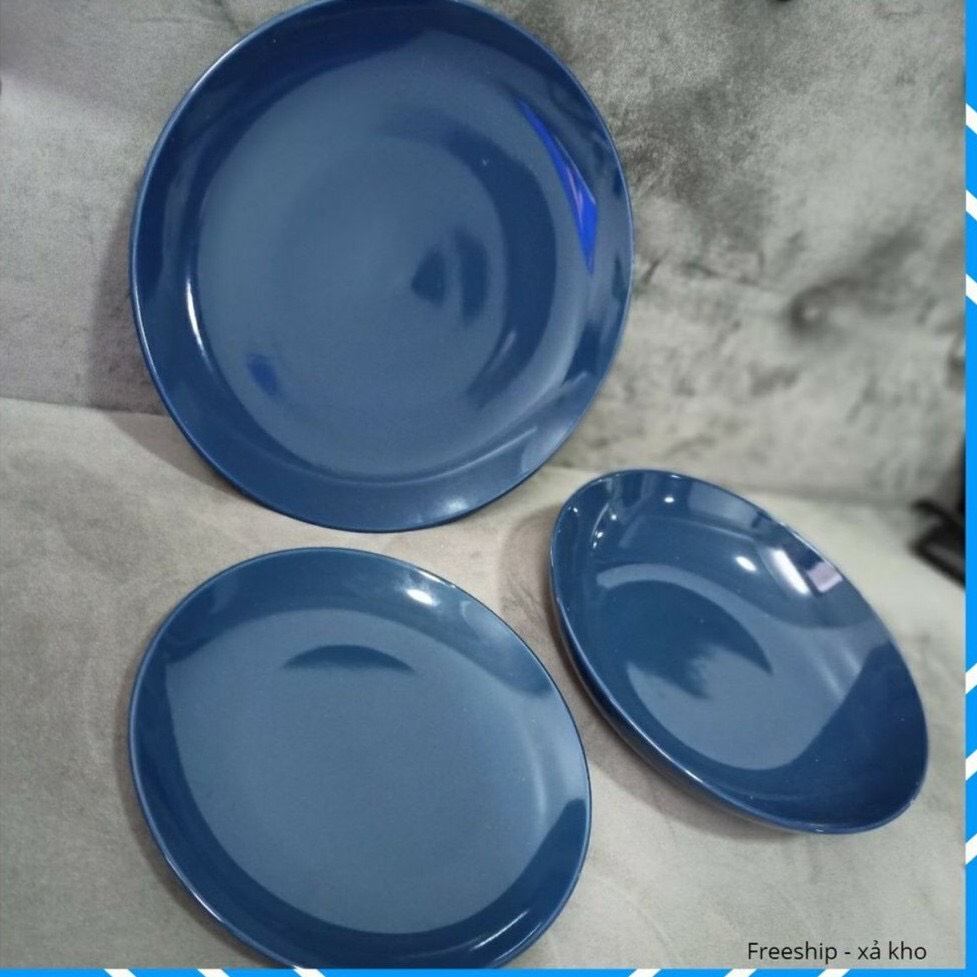 Combo 3 Đĩa sứ pastel xanh 8.2 inch 21cm
