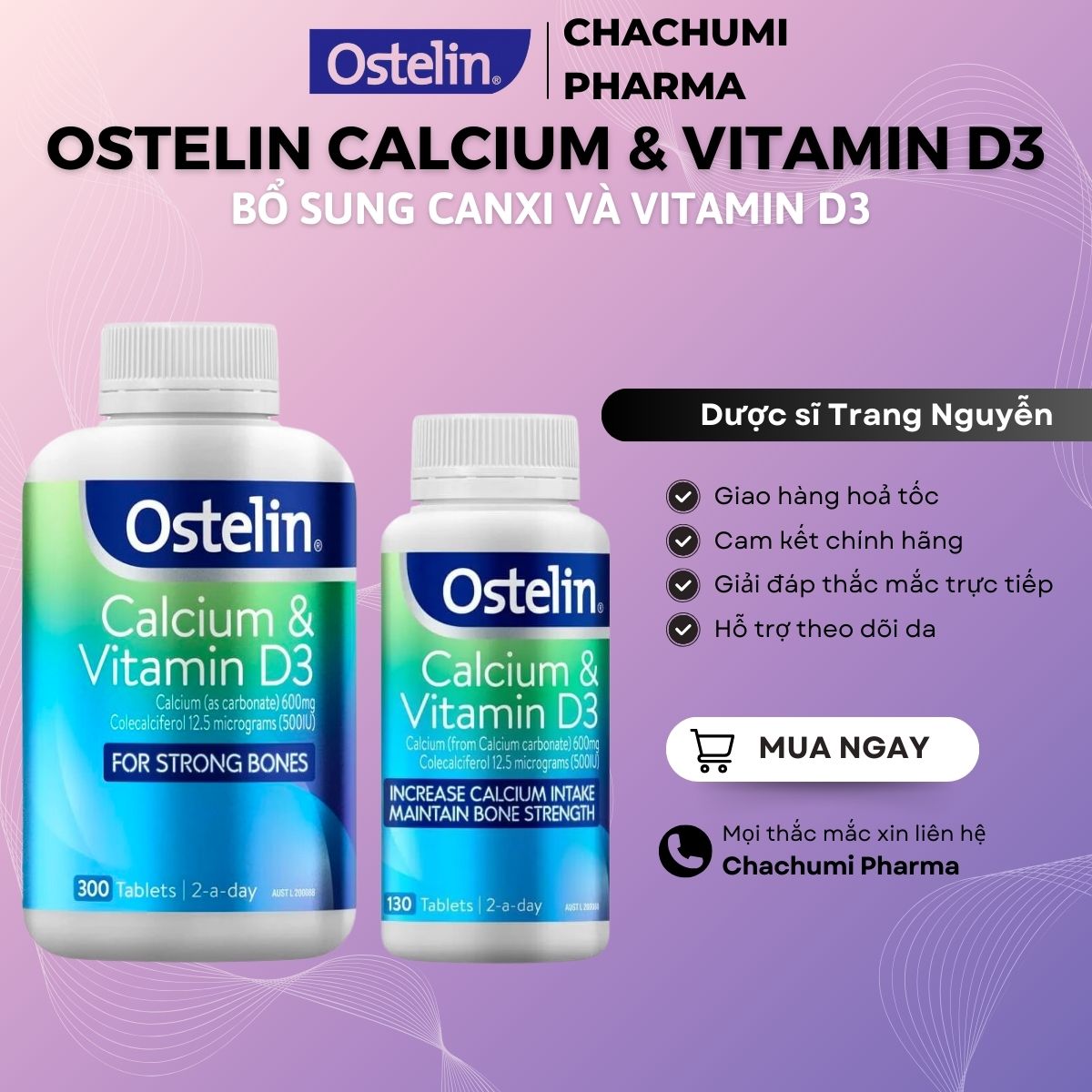 Ostelin Calcium & Vitamin D3 của Úc