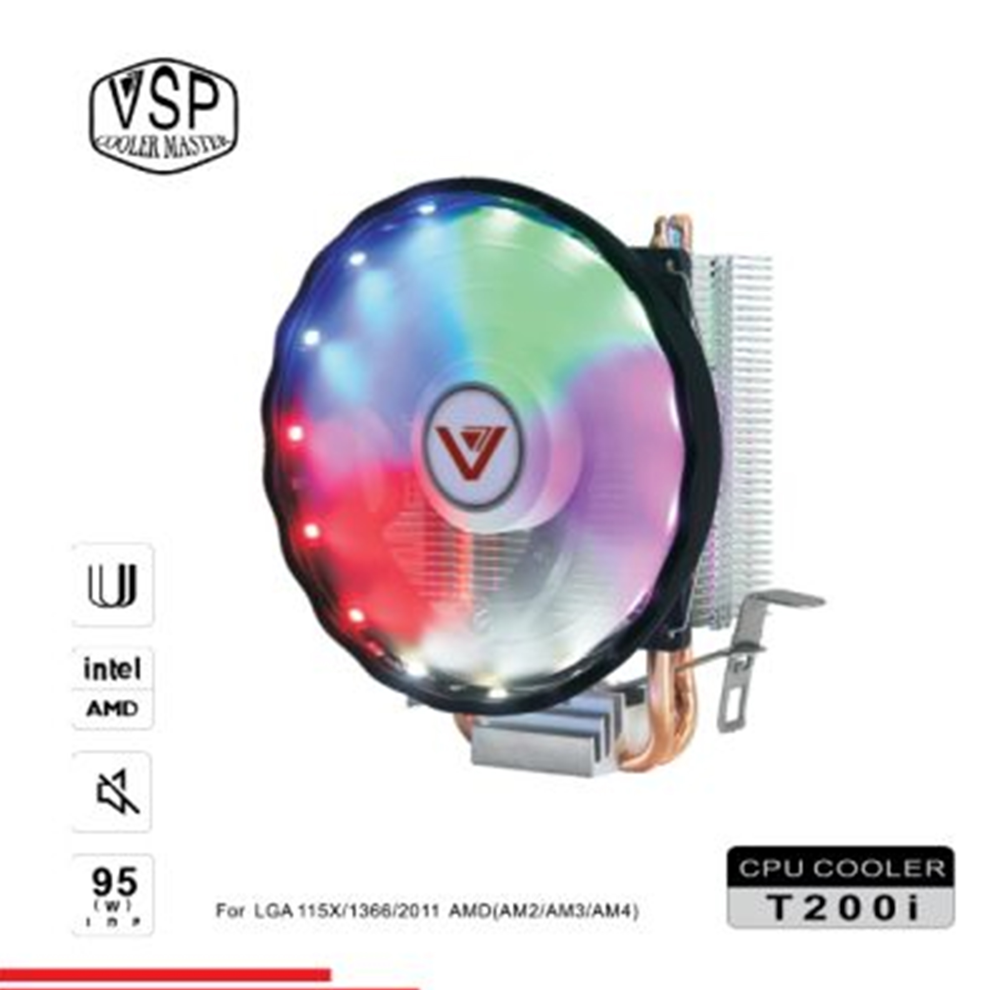 Fan cpu vsp cooler masster t200i-hàng chính hãng