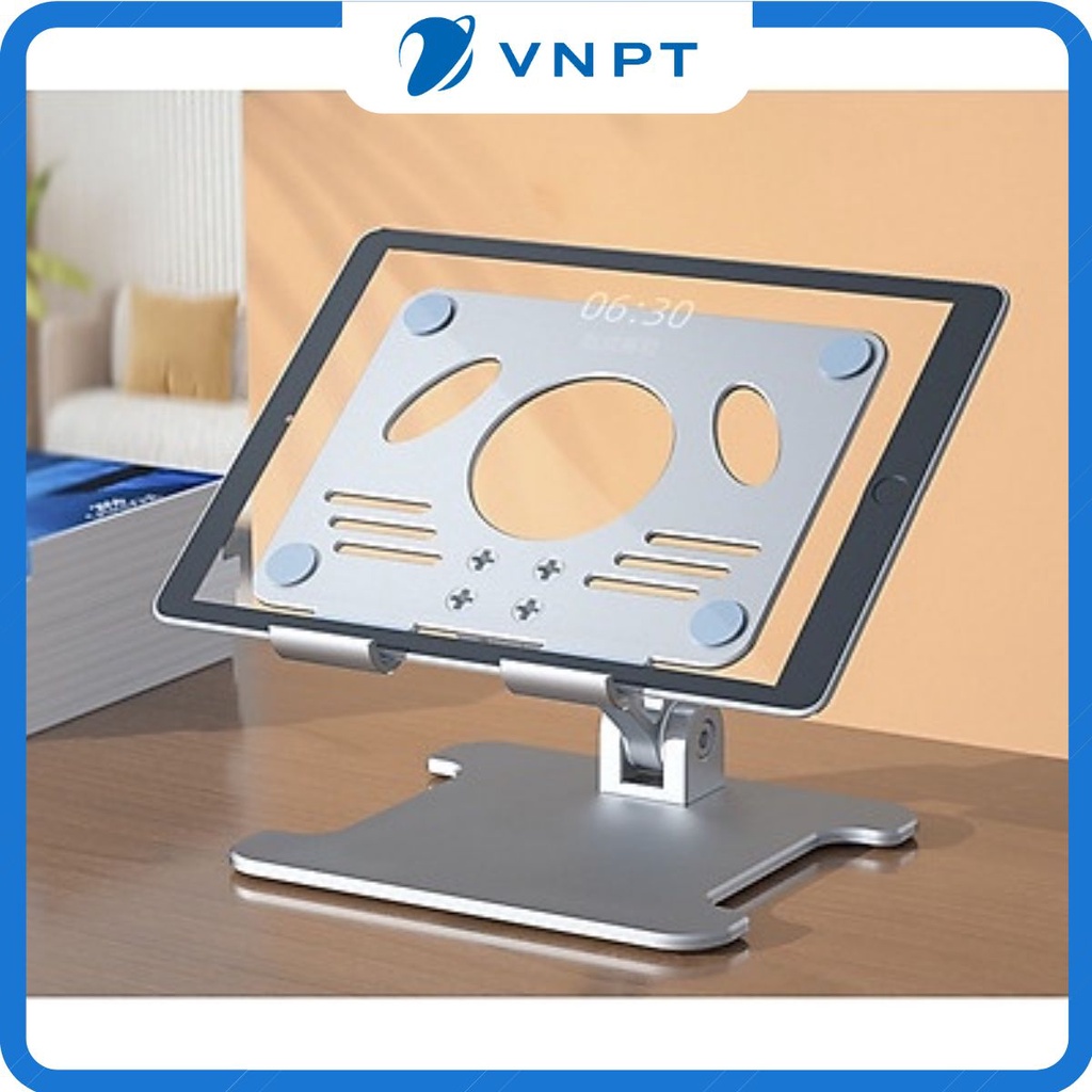 Giá đỡ ipad nhôm mt88 dạng xoay 180 độ kiêm kệ đỡ máy tính bảng điện thoại gấp gọn nâng chỉnh độ cao đa năng cao cấp