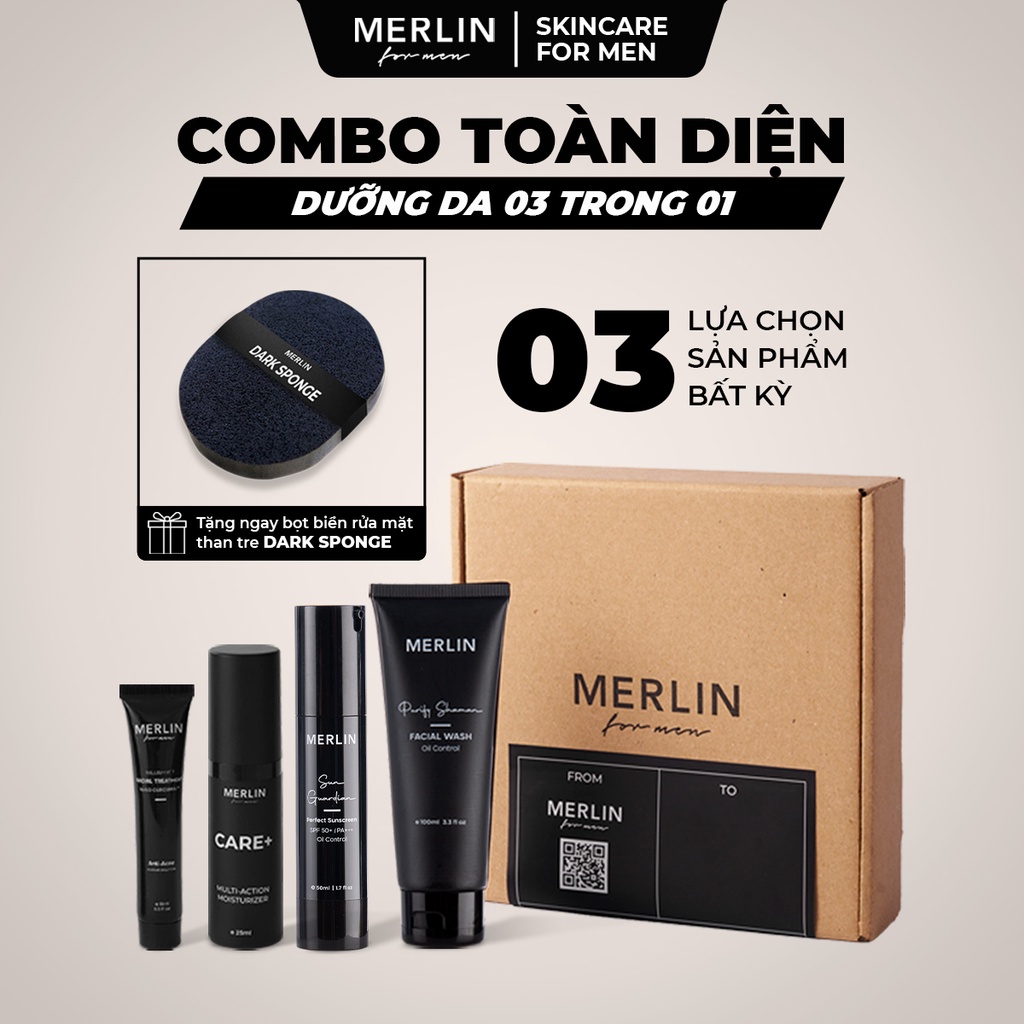 Combo dưỡng da toàn diện đơn giản skincare cho nam
