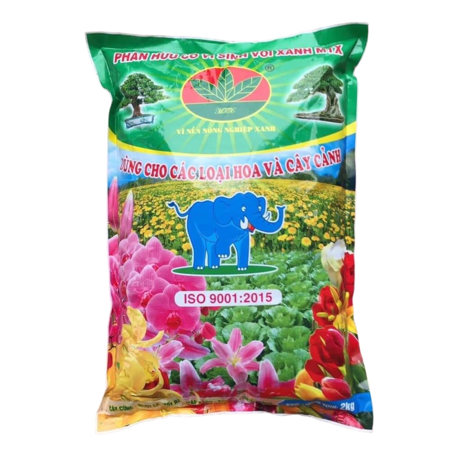 Phân bón hữu cơ vi sinh - HIỆU VOI XANH (KL:2kg)- Giúp cải tạo đất, cũng cấp dinh dưỡng, tăng độ phì nhiêu cho đất