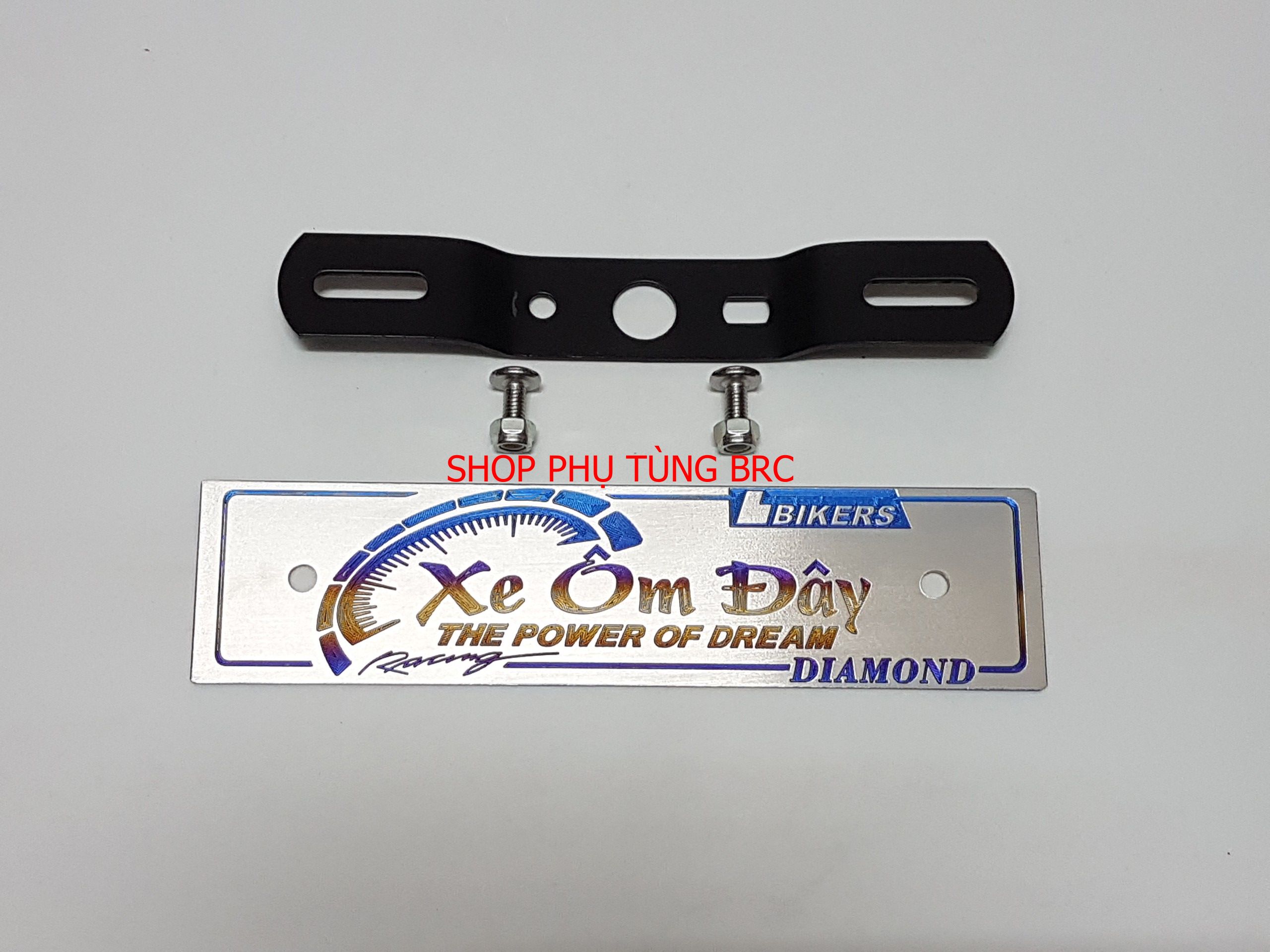 Bộ bảng tên titan XE ÔM ( kèm luôn pát, ốc)