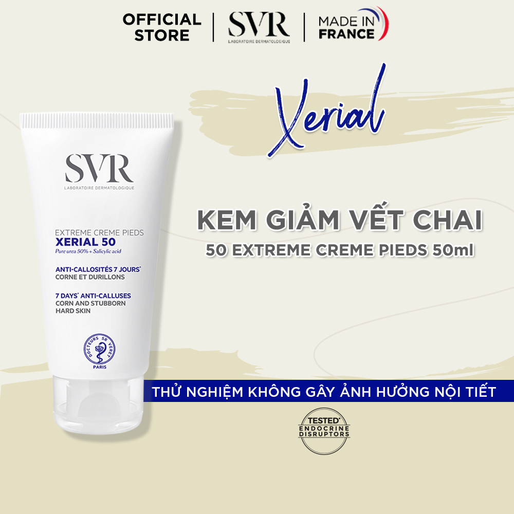 Kem dưỡng da hỗ trợ làm mờ vết chai ở bàn chân, bàn tay và khuỷu tay SVR XERIAL 50 EXTREME CREME PIEDS 50ml