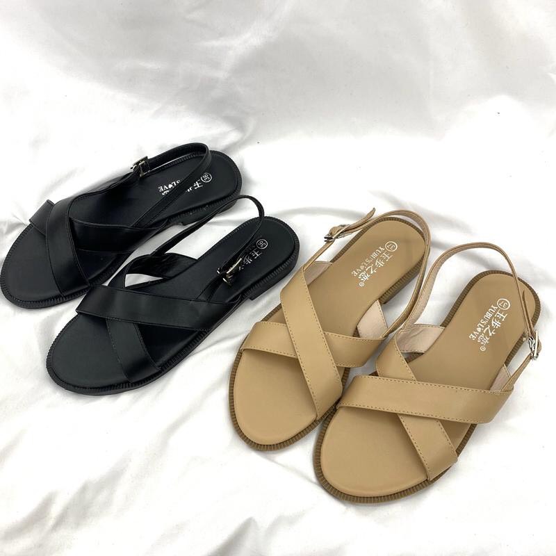 Sandal bản to quai chéo dáng hàn quốc mas15