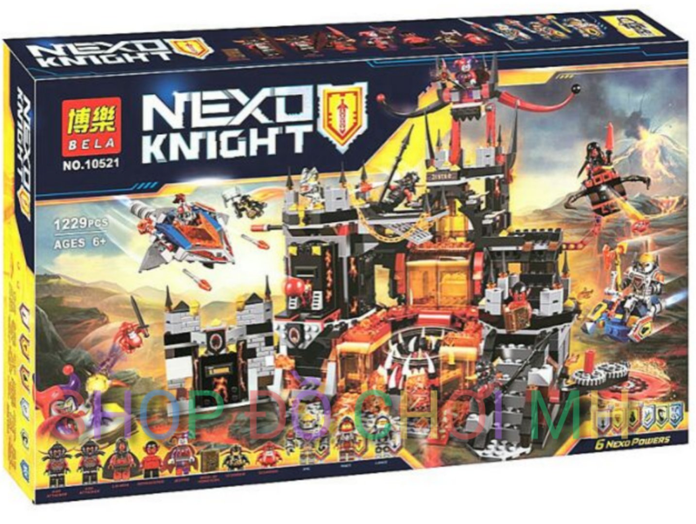 đồ chơi xếp hình lắp ráp Bela Nexo Knights 10521-Pháo Đài Hang Ổ Nham Thạch JESTRO