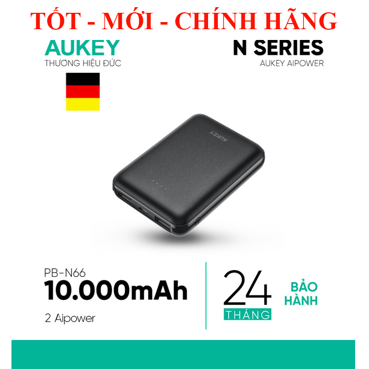 Pin Sạc Dự Phòng 12W siêu nhỏ gọn 10000mAh AUKEY PB-N66