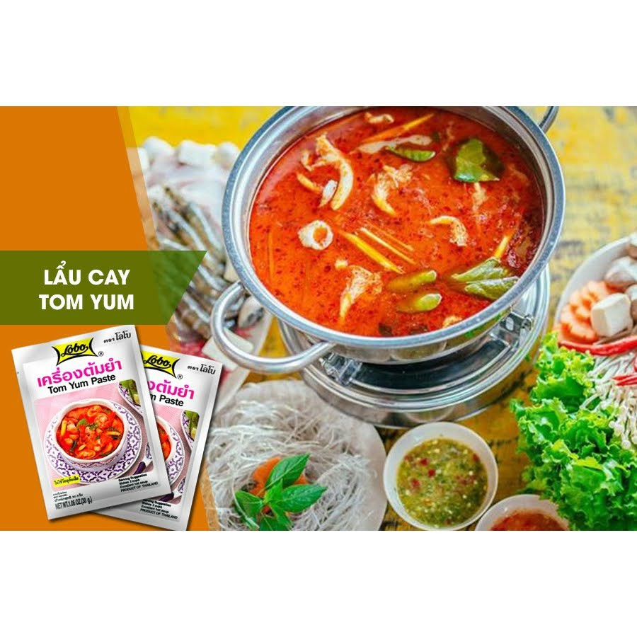 [HCM]Gia vị Lẩu Thái TomYum Chua Cay Lobo gói 30gr ?? Hàng cty nhập khẩu chính hãng