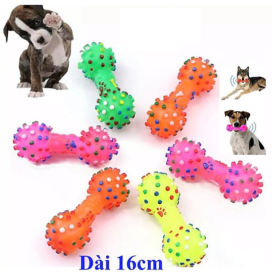 Đồ chơi cho chó mèo - cục xương quả tạ phát ra tiếng kêu cho chó mèo