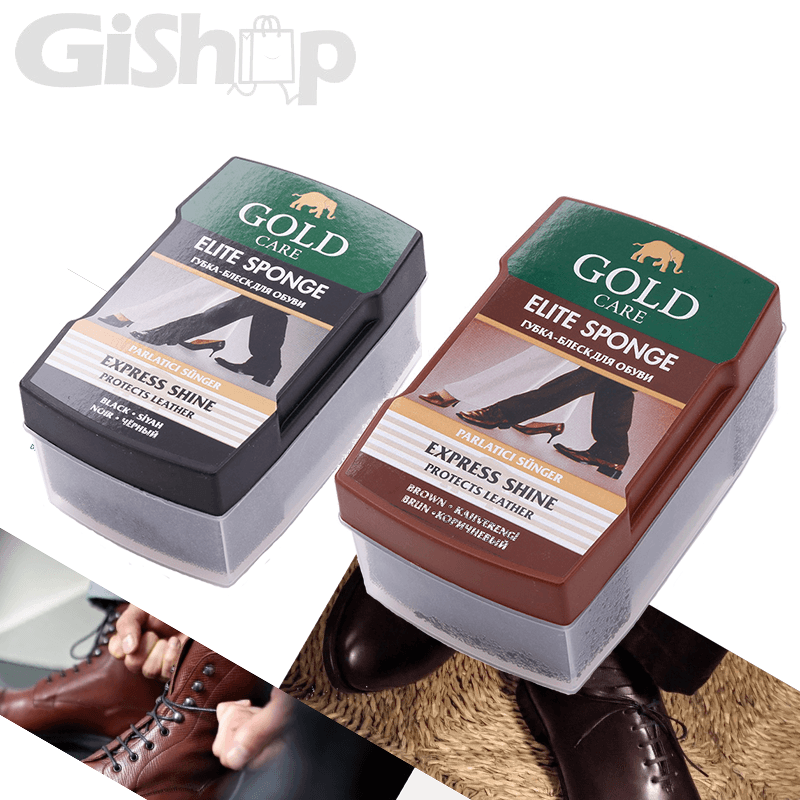 Combo xi mút đánh bóng giày, da goldcare gc4003 màu đen và nâu