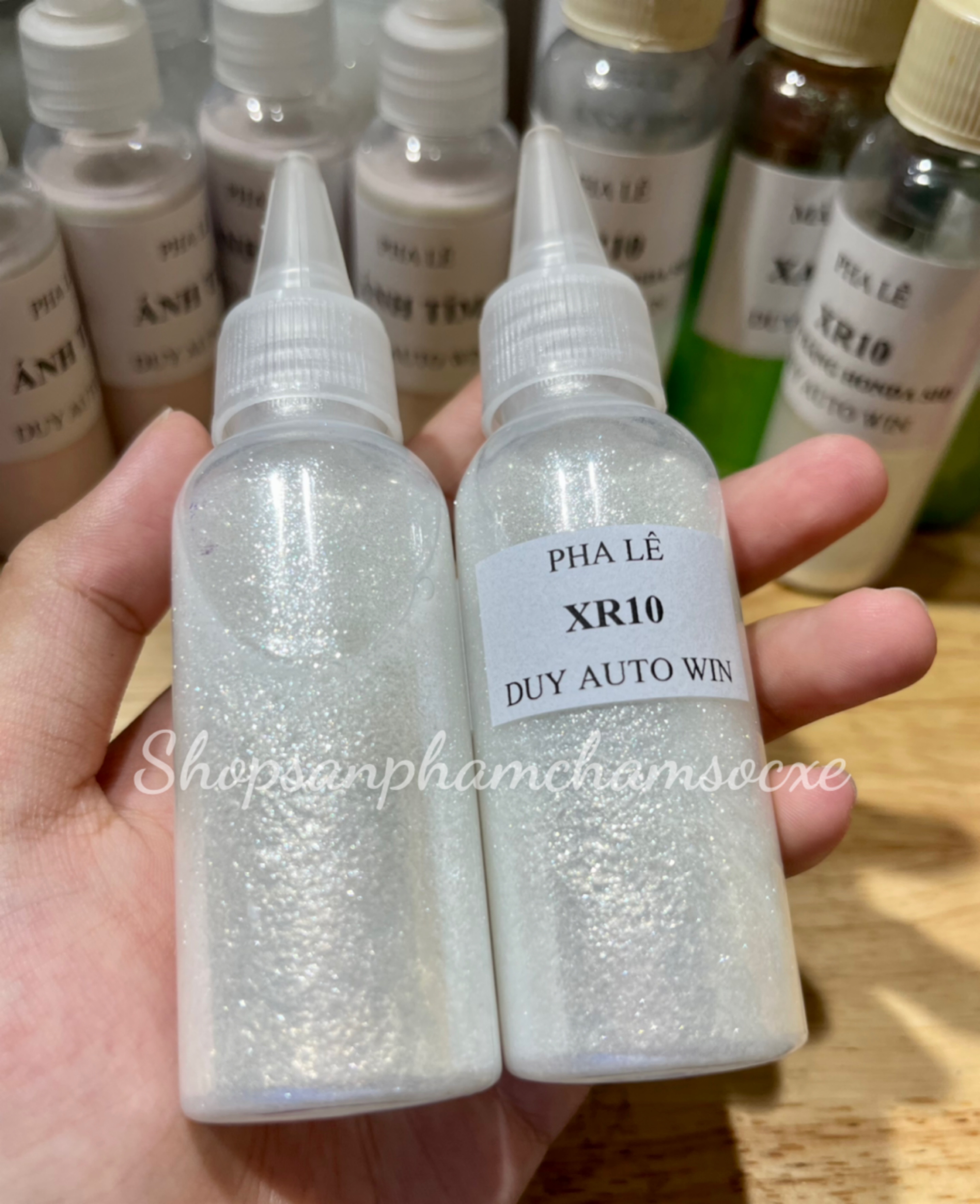 Pha lê đủ màu tùy chọn - Sơn xe máy đóng chai 50g và 100g