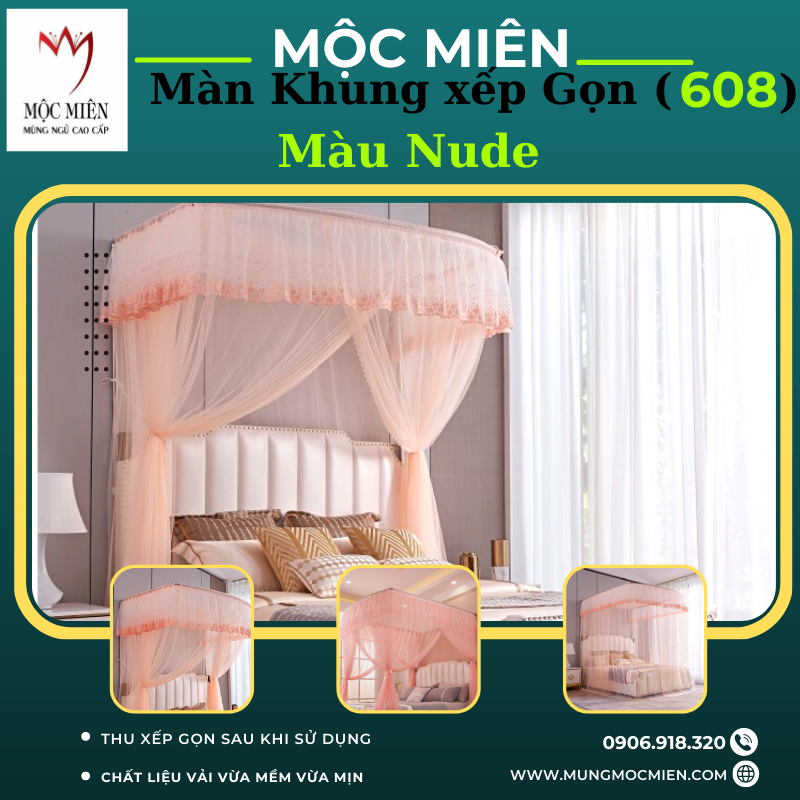 Mùng Khung Thu Gọn, Không Khoan Tường - 608