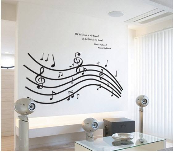 Decal âm nhạc dán trang trí phòng khách phòng ngủ DKN004