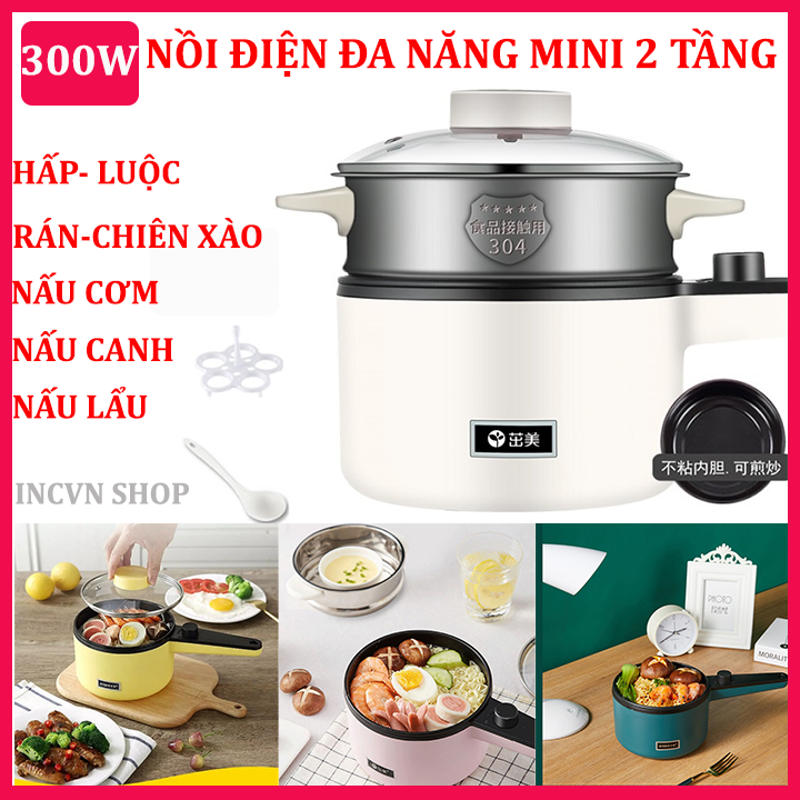 Ca nấu mì 1 lit 2 đa năng mini, Ca nấu mỳ kiêm nồi lẩu mini có tặng kèm xửng hấp- ca mỳ, ca nấu siêu tốc, nồi lẩu mì cho 2 người- Thiết kế sang trọng, chống dính cao cấp chính hãng-Không gỉ- An toàn cho sức khỏe