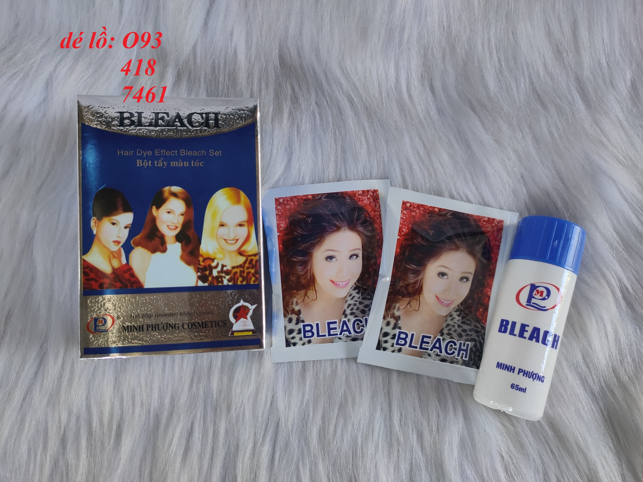 Bột tẩy tóc Bleach loại tốt, hàng lên màu chuẩn có sẵn bao tay và oxy