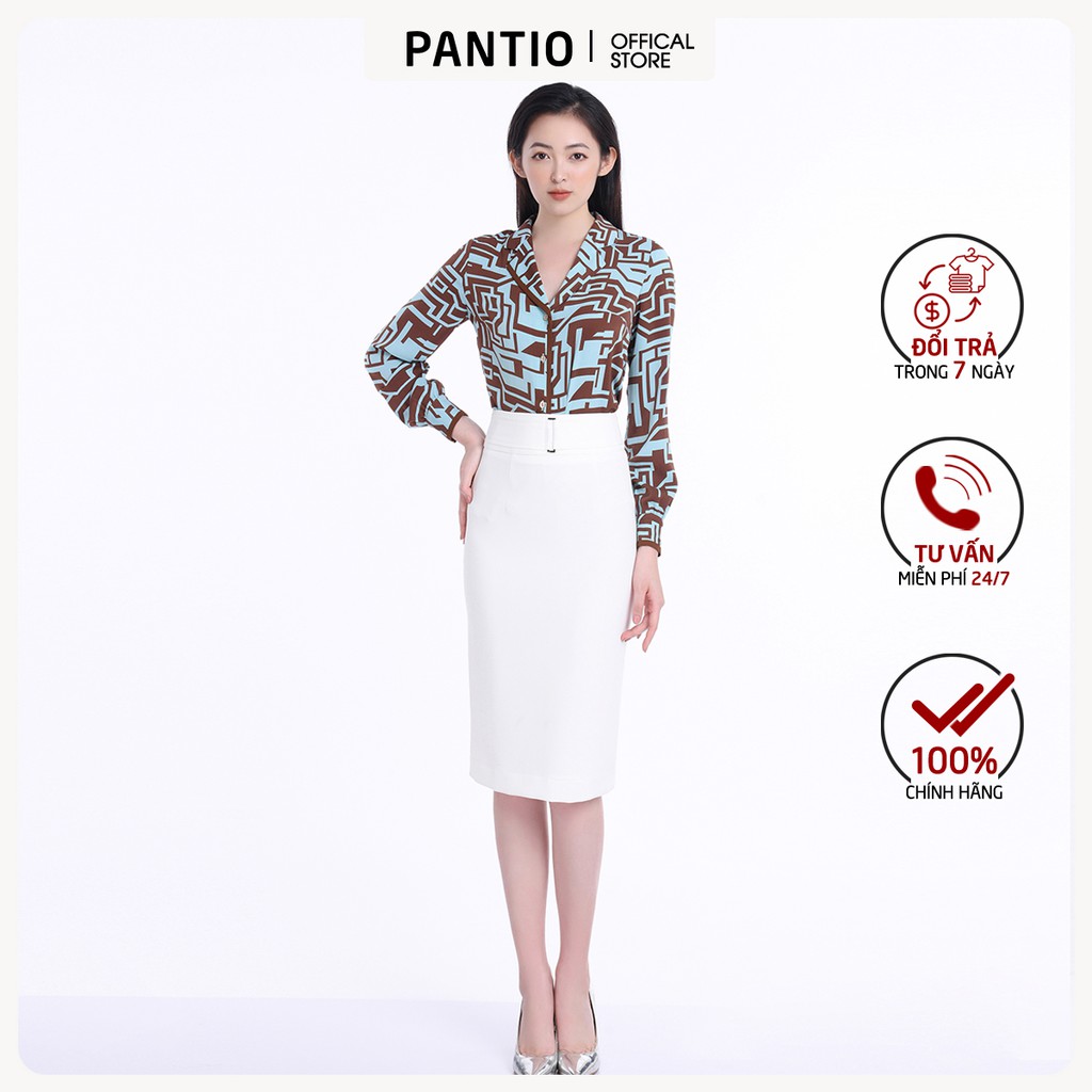 Áo sơ mi dài tay thô lụa hoạ tiết fas12568 - pantio