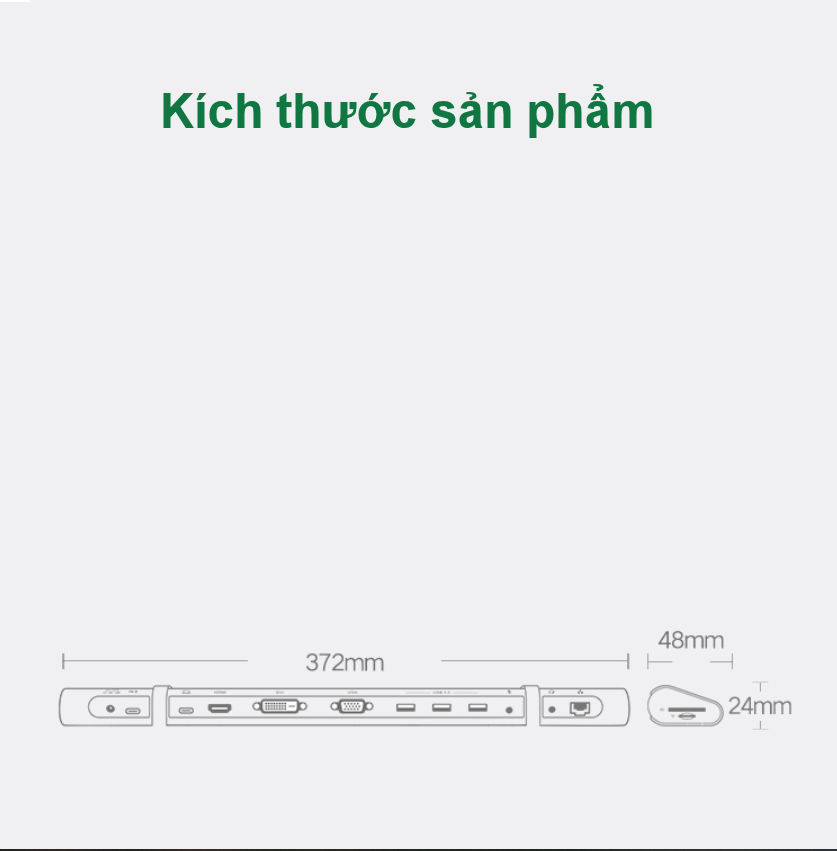 Bộ chuyển đổi đa năng USB type C hỗ trợ 13 cổng đầu ra, cáp dài 0.5m UGREEN MM131 Bộ chuyển đổi đa năng USB type C hỗ trợ 13 cổng đầu ra, cáp dài 0.5m UGREEN MM131