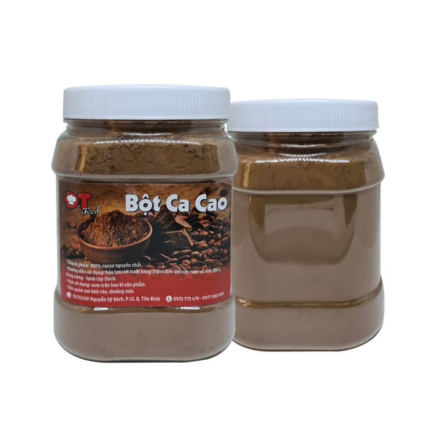 Bột CaCao Nguyên Chất Cao Cấp DTFood 1kg (2 hộp 500g)