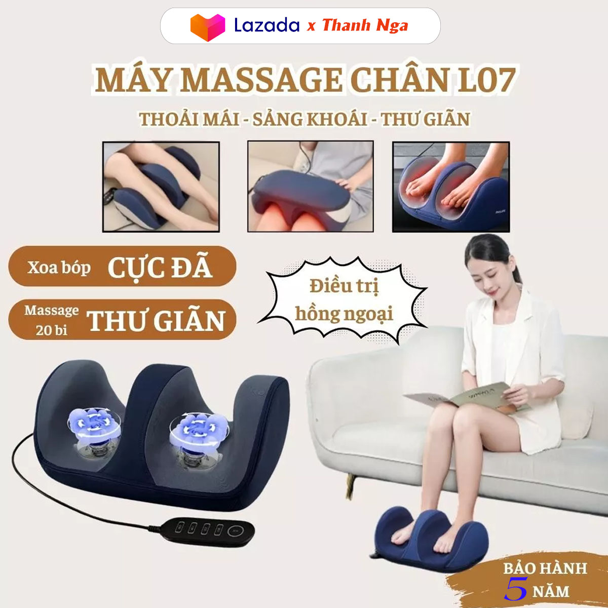 (BẢO HÀNH 5 NĂM) Máy massage chân bấm huyệt đa chế độ massage chườm ấm hiệu quả, máy massage bàn chân, máy mát xa chân bấm huyệt hồng ngoại 3 chế độ xoa bóp, chườm nóng có tay cầm điều khiển