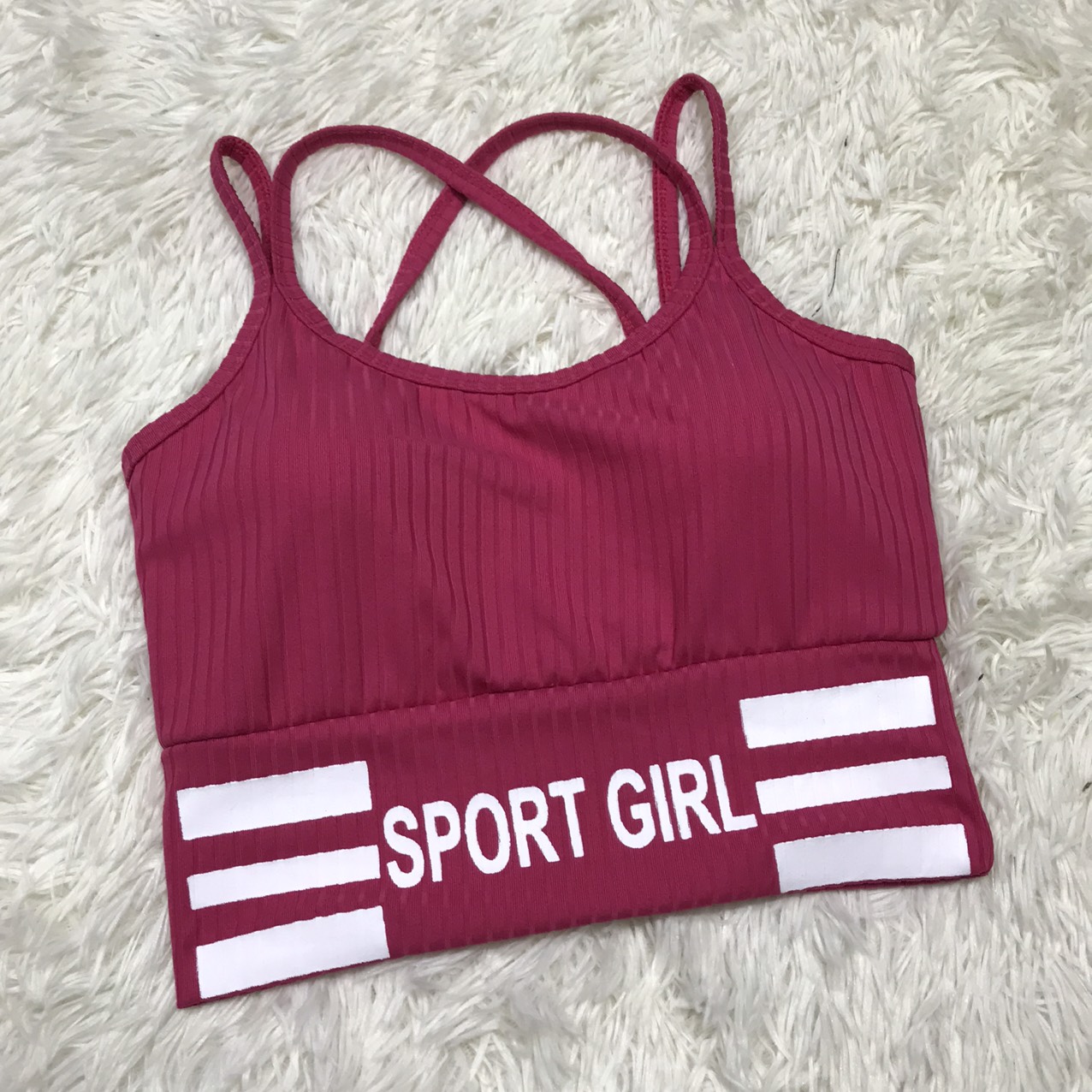 Áo 2 dây croptop bản to có mút ngực - áo croptop 2 dây chéo