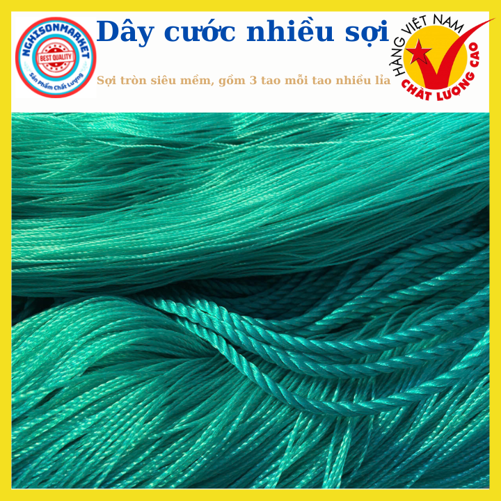  {Giá sỉ} Dây cước màu xanh cao cấp nhiều sợi đan chài vá lưới buộc giàn leo thả diều đi biển làm chỉ may 