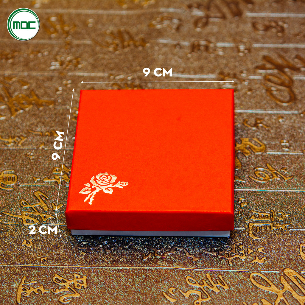 [HCM]Mộc - Combo 50 Hộp đỏ in hình hoa hồng đựng chuỗi đá phong thủy đựng vòng tay đựng trang sức hộp quà size 9x9x2cm