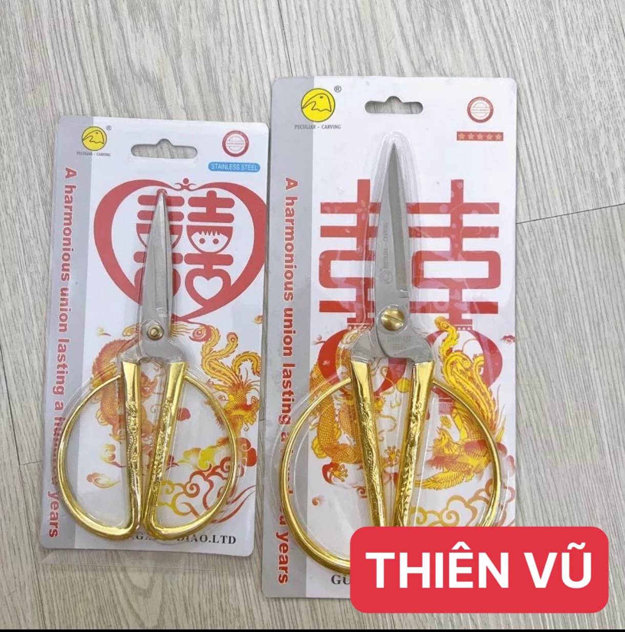 Kéo cắt thực phẩm, kéo cắt gà cán vàng vảy rồng siêu bén, kéo cắt đa năng