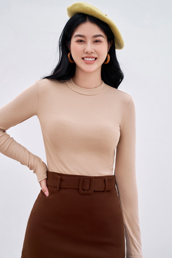 Extra warm tops thun tăm cổ 3cm 312ht0006 adoredress