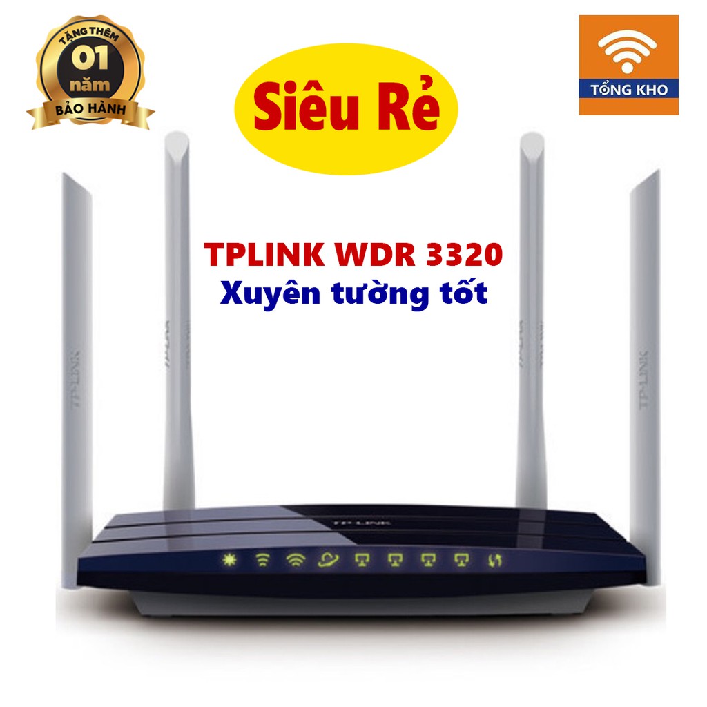 Bộ phát wifi 4 râu tp link wdr3320 xuyên tường - 2 băng tần