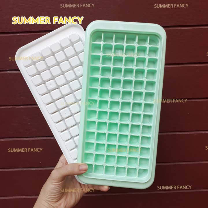 khuôn 78 viên vuông có nắp khay thạch rau câu mini - ice cube tray with lid