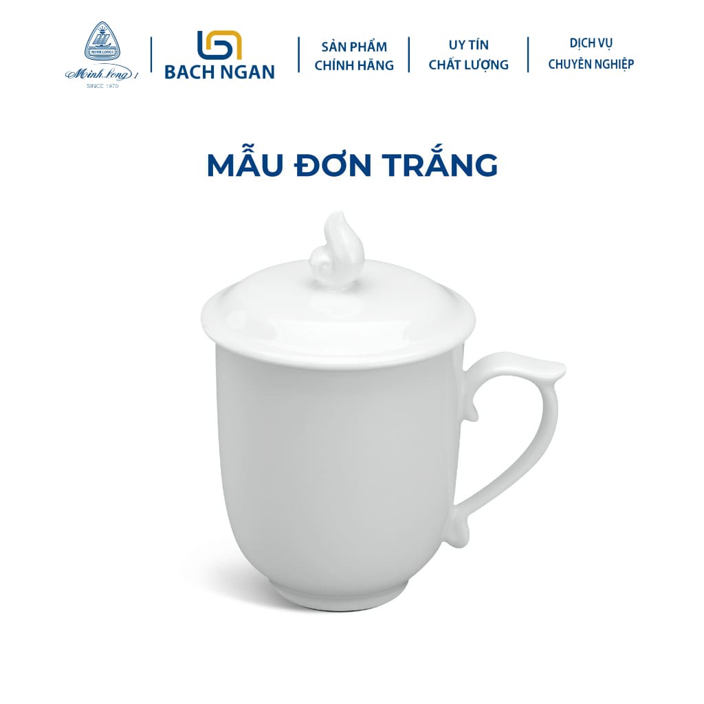 Ca Trà Minh Long 0.30 L Mẫu Đơn Trắng có nắp đậy hàng đẹp, cao cấp, sang trọng