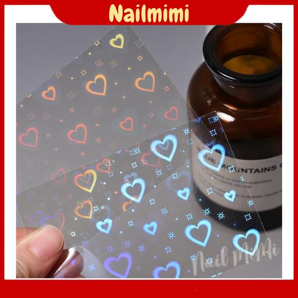 Sticker Trái Tim Dạ Quang Lấp Lánh Phát Sáng Trang Trí Móng Đẹp