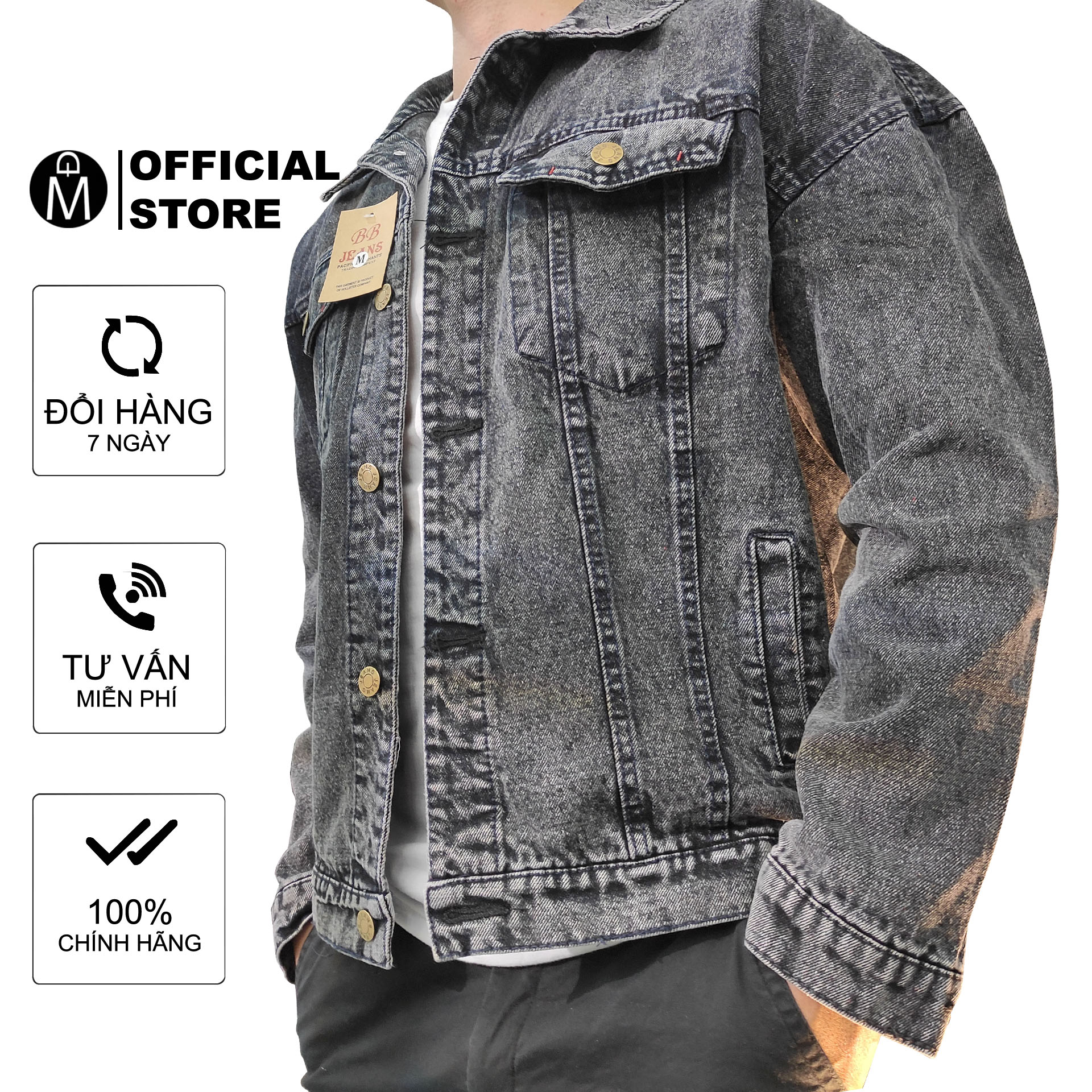 Áo khoác jeans nam có videos tự quay áo jeans nam xám đẹp ao khoac nam muidoi A359