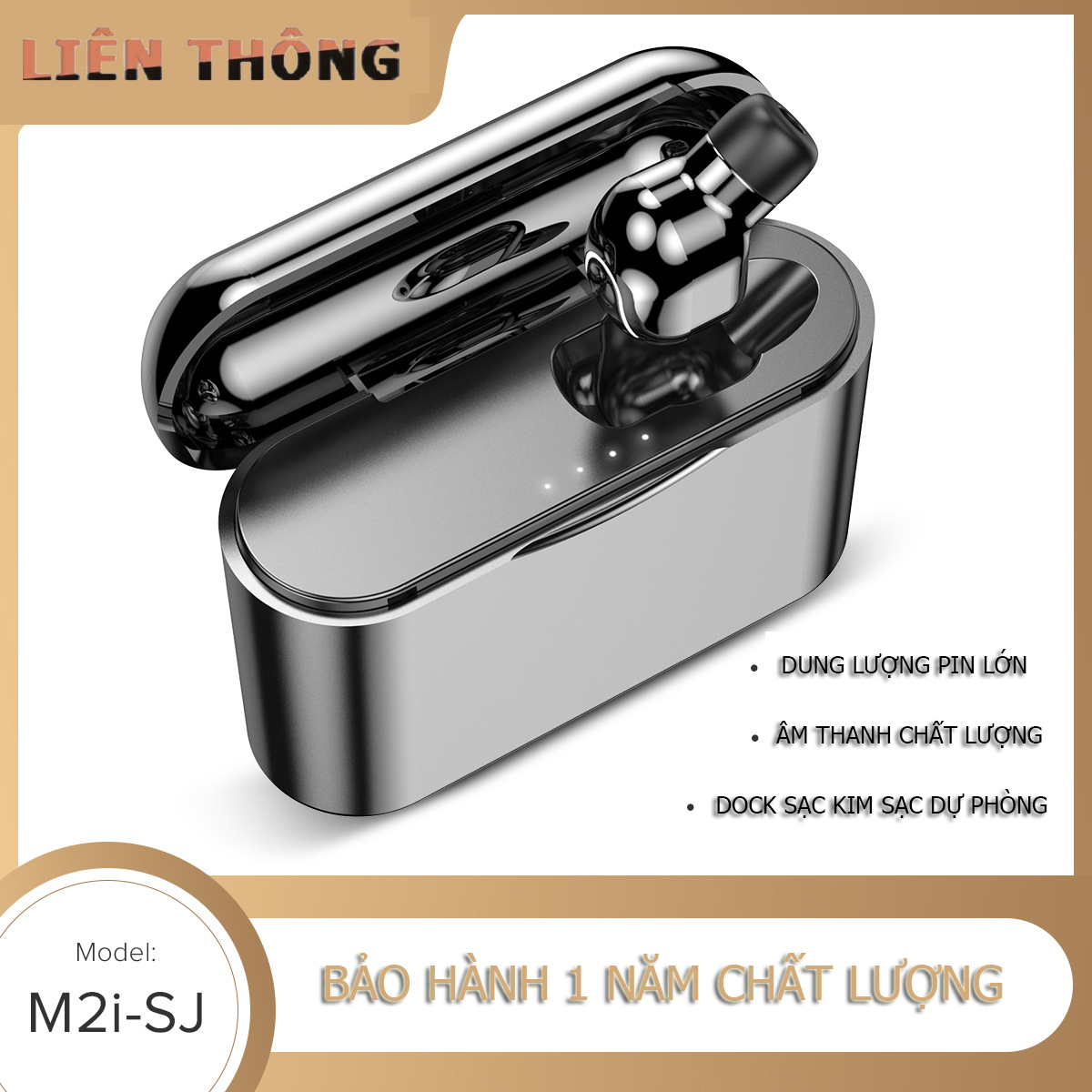 [HCM]Tai nghe Bluetooth Mini Nhét Tai Không Dây Kèm Dock Sạc Kim Sạc Dự Phòng Bluetooth 5.0Pin Liên Tục 7 giờ Âm Thanh Cực Đỉnh Tiện Gọn