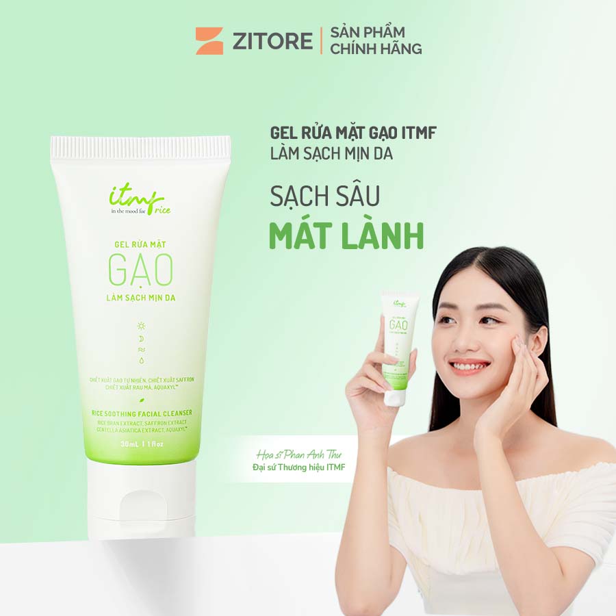 Gel rửa mặt gạo itmf làm sạch mịn da 30ml - sản phẩm chính hãng tại zitore