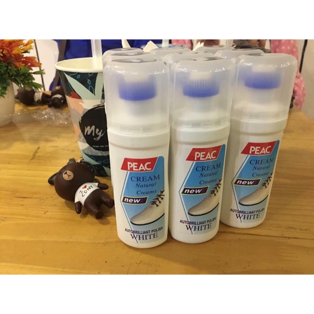 Chai đánh giày dép túi sách PLAC siêu trắng, nước lau giày dép, túi sách có đầu cọ - khuyến mại siêu hấp dẫn
