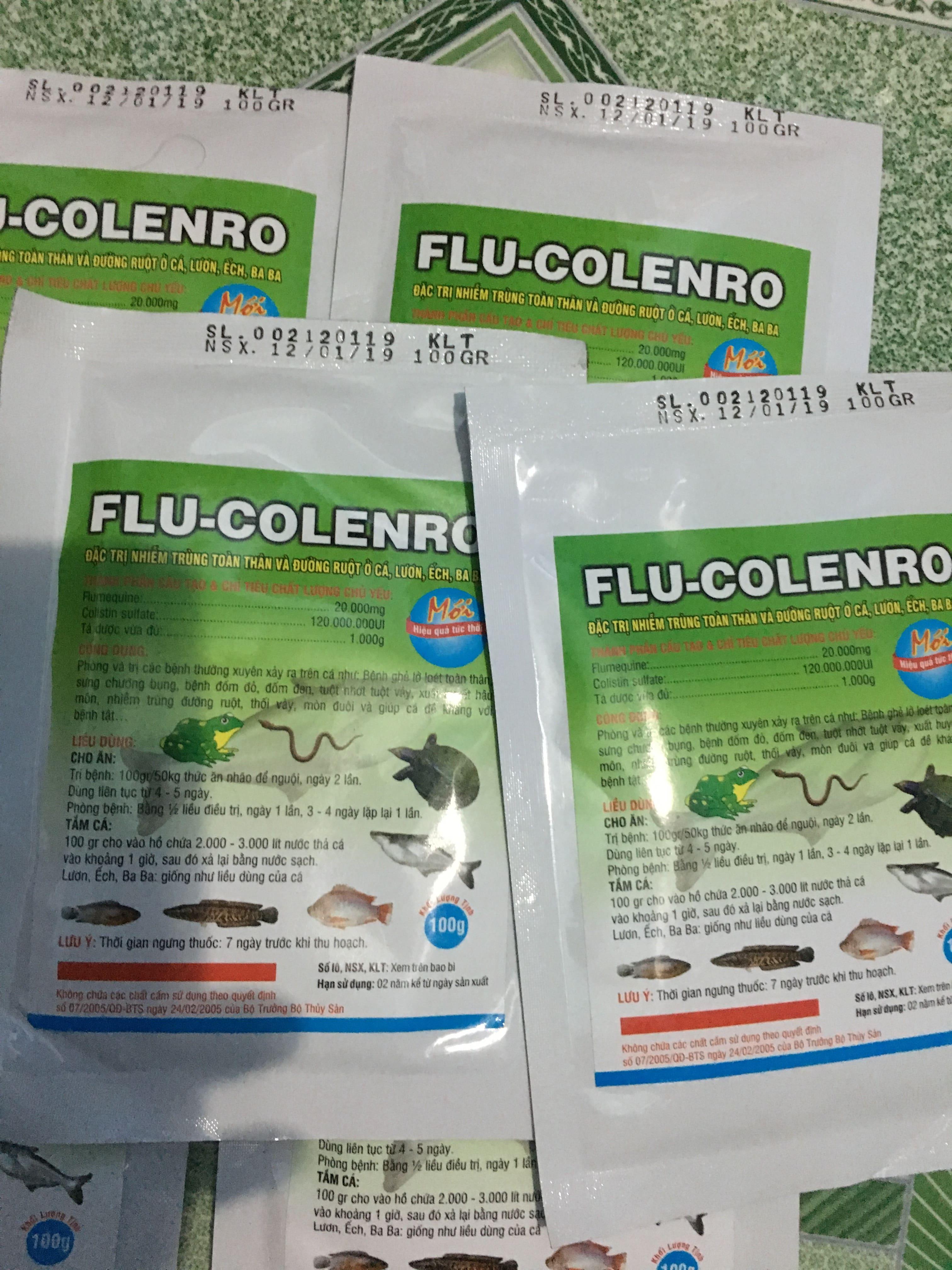 combo 10 gói flucolenro đặc tri các bệnh trên cá lươn ếch baba...