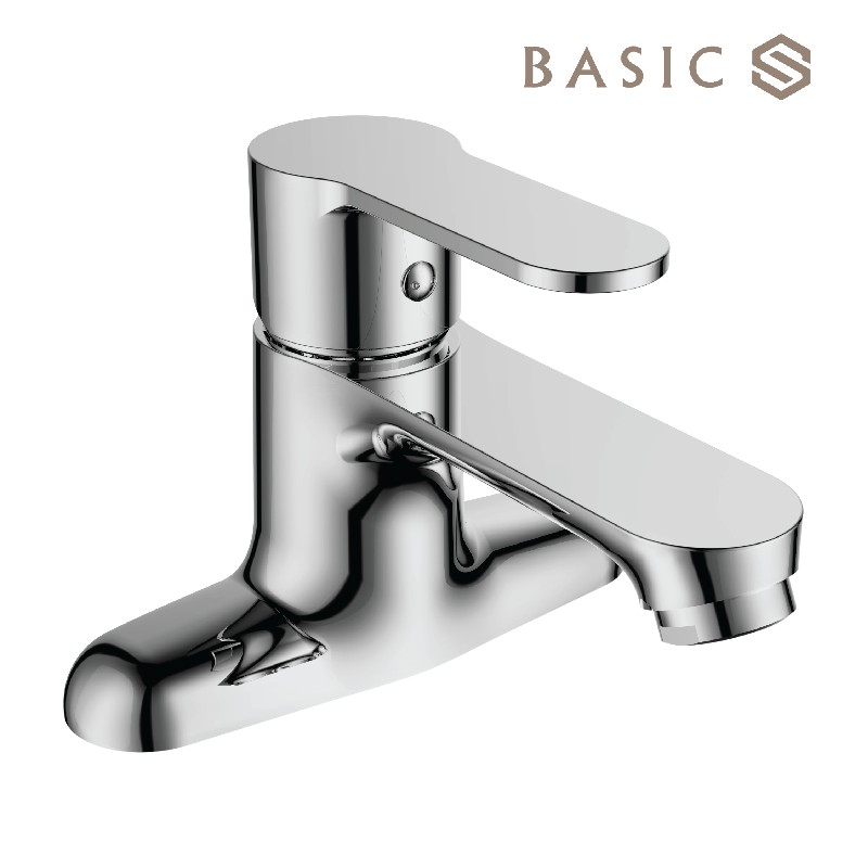 Vòi chân kép lavabo nóng lạnh basic bw 601v3 đồng mạ
