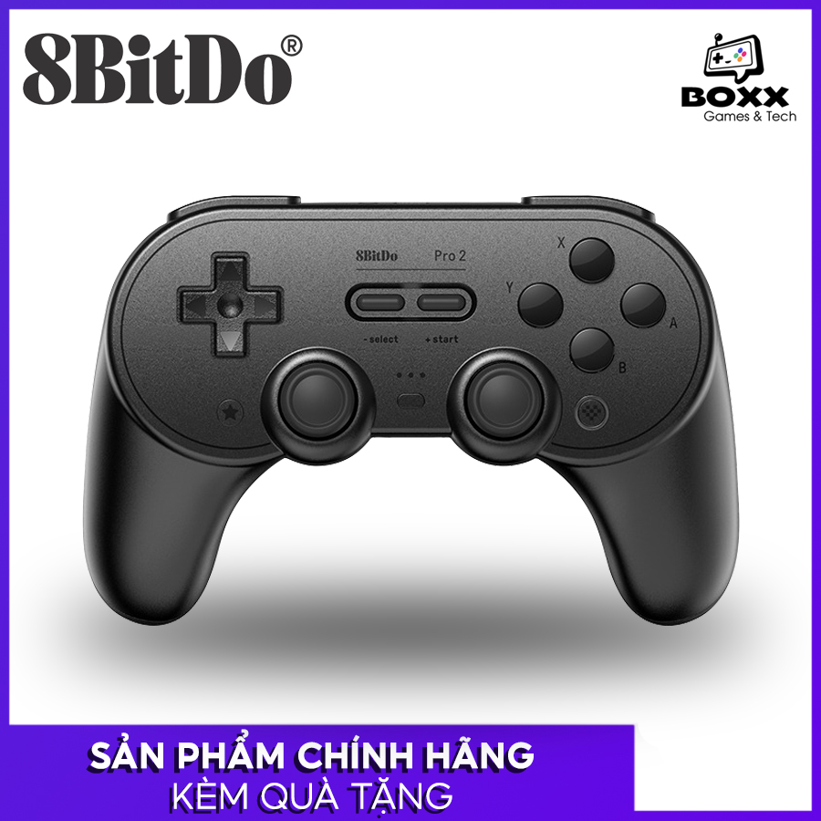 Tay cầm chơi game Bluetooth 8Bitdo Pro 2 Black cho Nintendo Switch, Windows, Mac, Điện thoại