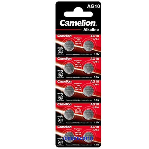Pin ag10 lr54 1.5v alkaline camelion vỉ 10 viên