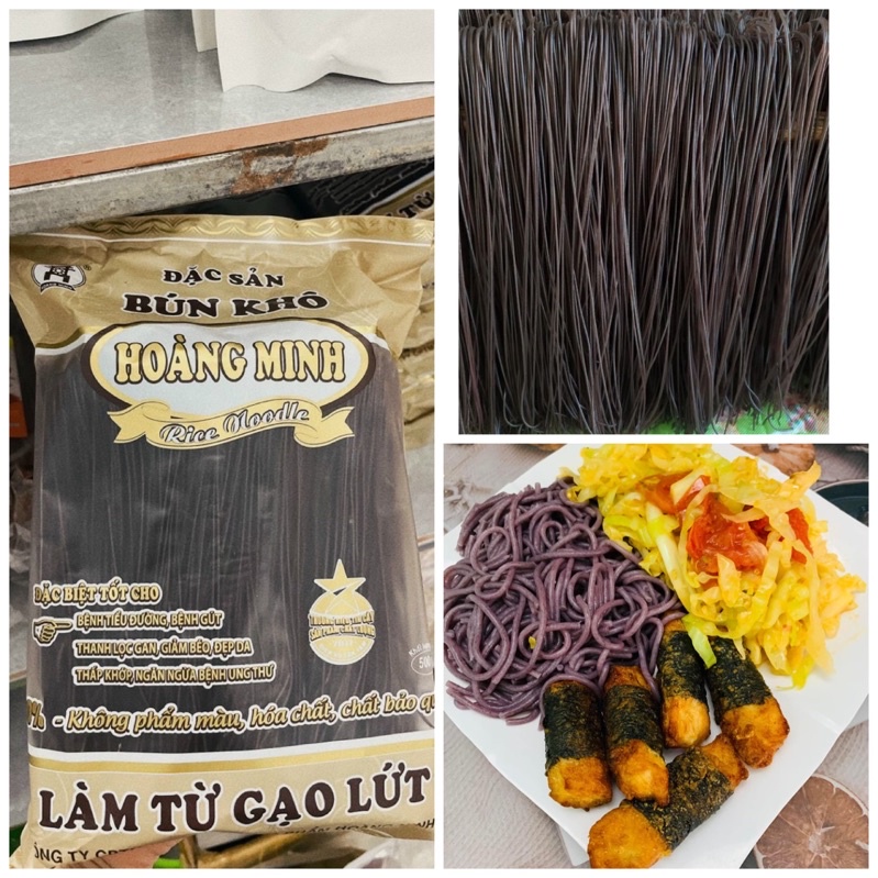 Bún lứt đen hoàng minh- 500g bún gạo lứt giảm cân